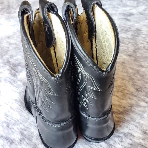 Vintage TEXAS Brand Leather Western Cowboy Boots in black. - Picture 2 of 10